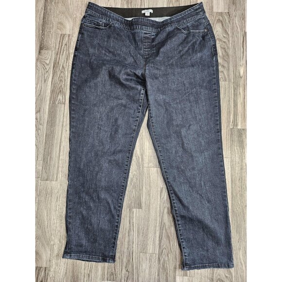 (3/$35) Croft & Barrow Jeans Womens 18W Dark Wash Pull-On Jeggings Stretch - Picture 1 of 11